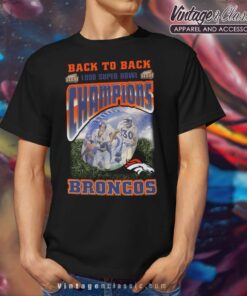 Vintage 1999 NFL Denver Broncos Super Bowl Champions Back 2 Back T-Shi