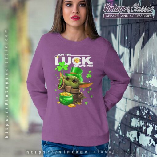 Baby Yoda May The Luck Be With You St Patricks Day Shirt
