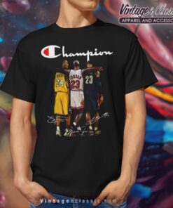 Champion LeBron James Kobe Bryant Michael Jordan Signatures Shirt