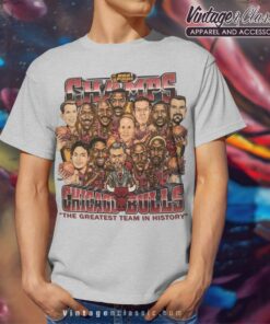 Chicago Bulls Champions Caricature Sport Grey T Shirt