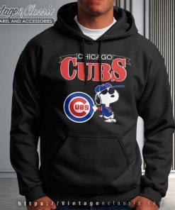 Chicago Cubs Snoopy Peanuts Black hoodie