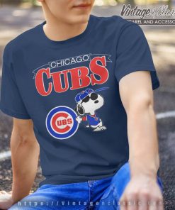 Chicago Cubs Snoopy Peanuts Navy T Shirt