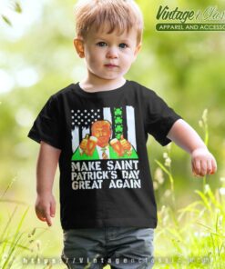 Donald Trump Make St Patricks Day Great Again kids shirt