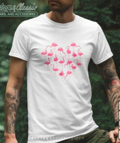 Flamingo Heart Happy Valentines Day Shirt Flamingo Lovers Shirt