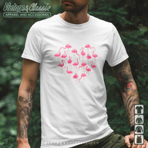Flamingo Heart Happy Valentines Day Shirt, Flamingo Lovers Shirt