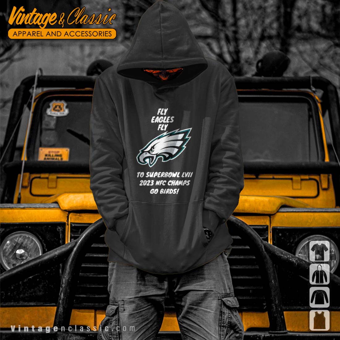 Philadelphia eagles fly eagles fly to super bowl lvii 2023 nfc champs go  birds shirt, hoodie, sweater, long sleeve and tank top