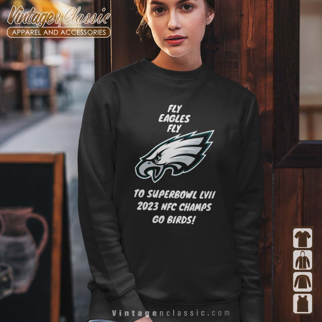 Philadelphia eagles fly eagles fly to super bowl lvii 2023 nfc champs go  birds shirt, hoodie, longsleeve tee, sweater