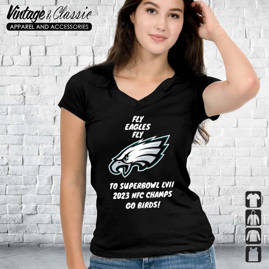 Philadelphia eagles fly eagles fly to super bowl lvii 2023 nfc champs go  birds shirt, hoodie, longsleeve tee, sweater