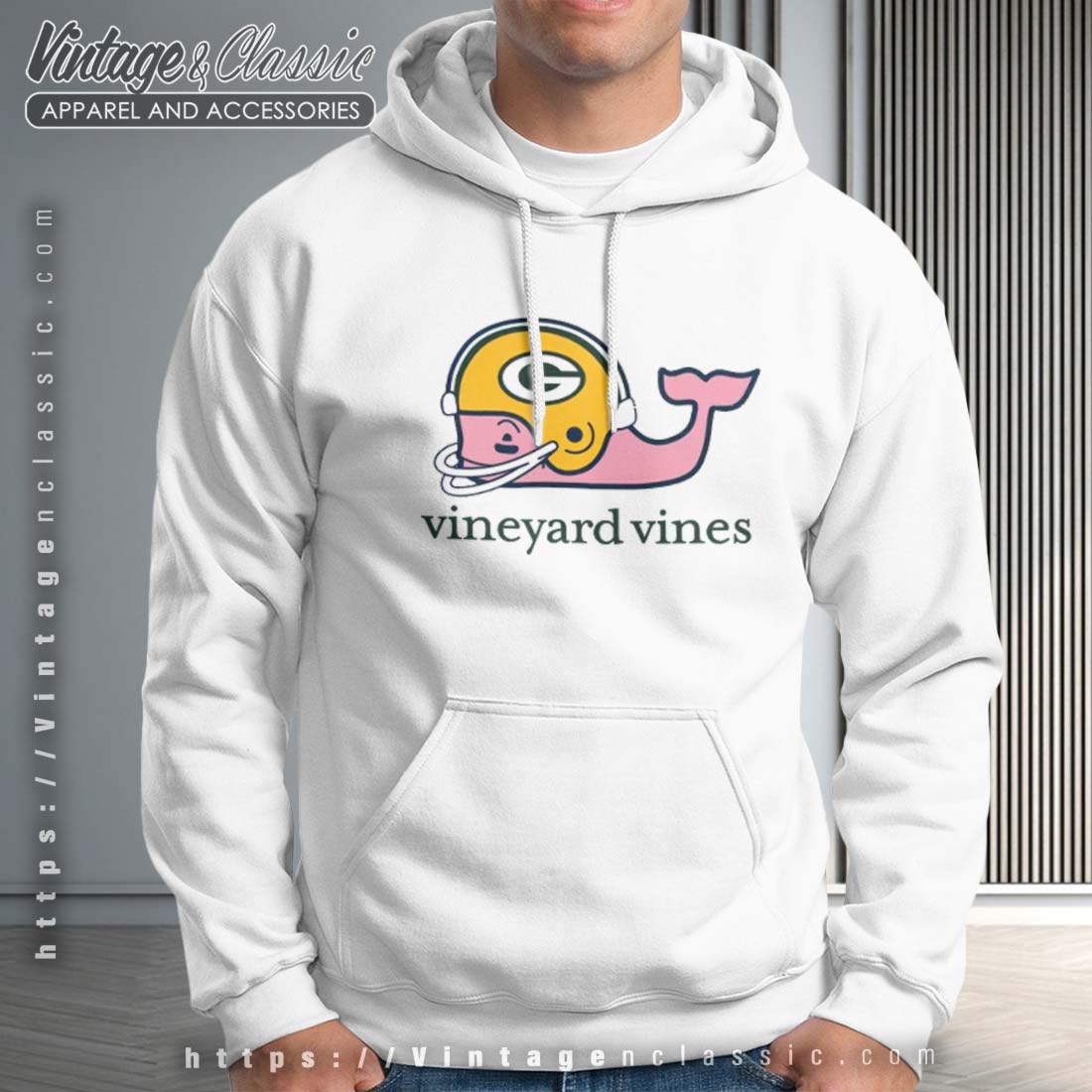 Vineyard Vines Green Bay Packers T-Shirt SMALL Gray Long Sleeve Crew Neck