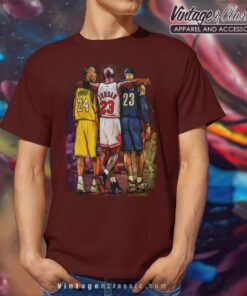 Kobe Bryant Michael Jordan Lebron James Graphic Maroon T Shirt