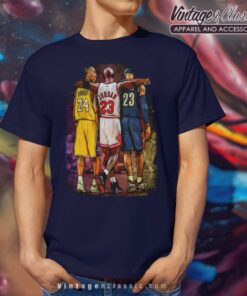Kobe Bryant Michael Jordan Lebron James Graphic Navy T Shirt