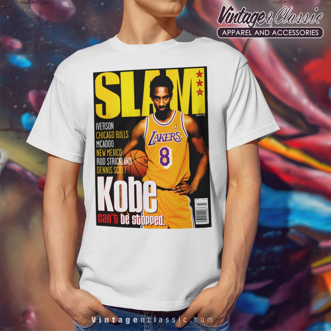 Kobe Bryant Nba Finals Los Angeles Basketball Slam Magazine 1998 Cover La  Lakers Shirt - Limotees