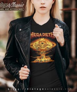Megadeth Shirt Mushroom Cloud Vic Glow V neck