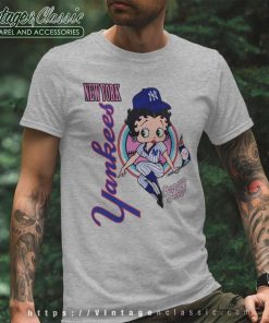 Mlb New York Yankees Betty Boop Sport Grey T Shirt