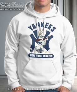 Mlb New York Yankees Looney Tunes White Hoodie
