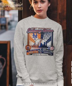 New York Yankees And New York Mets Sport Grey Sweatshirt