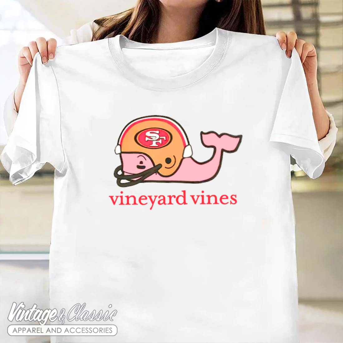 vineyard vines Men's Vineyard Vines White San Francisco 49ers Big & Tall  Helmet T-Shirt