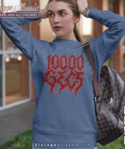 10000 Gecs Red Metal Logo Sweetshirt