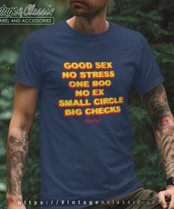 4Hunnid Good Sex No Stress Navy T Shirt
