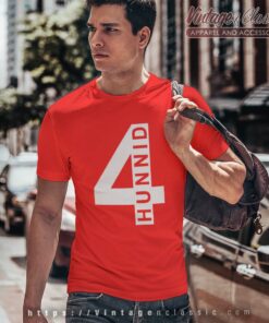 4Hunnid Red Graphic Logo Men T Shirt