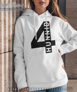 4Hunnid YG Black Graphic Logo White Hoodie