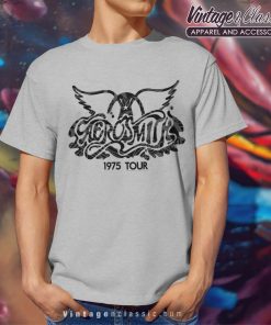 Aerosmith Tshirt 1975 Tour Wings T shirt Men