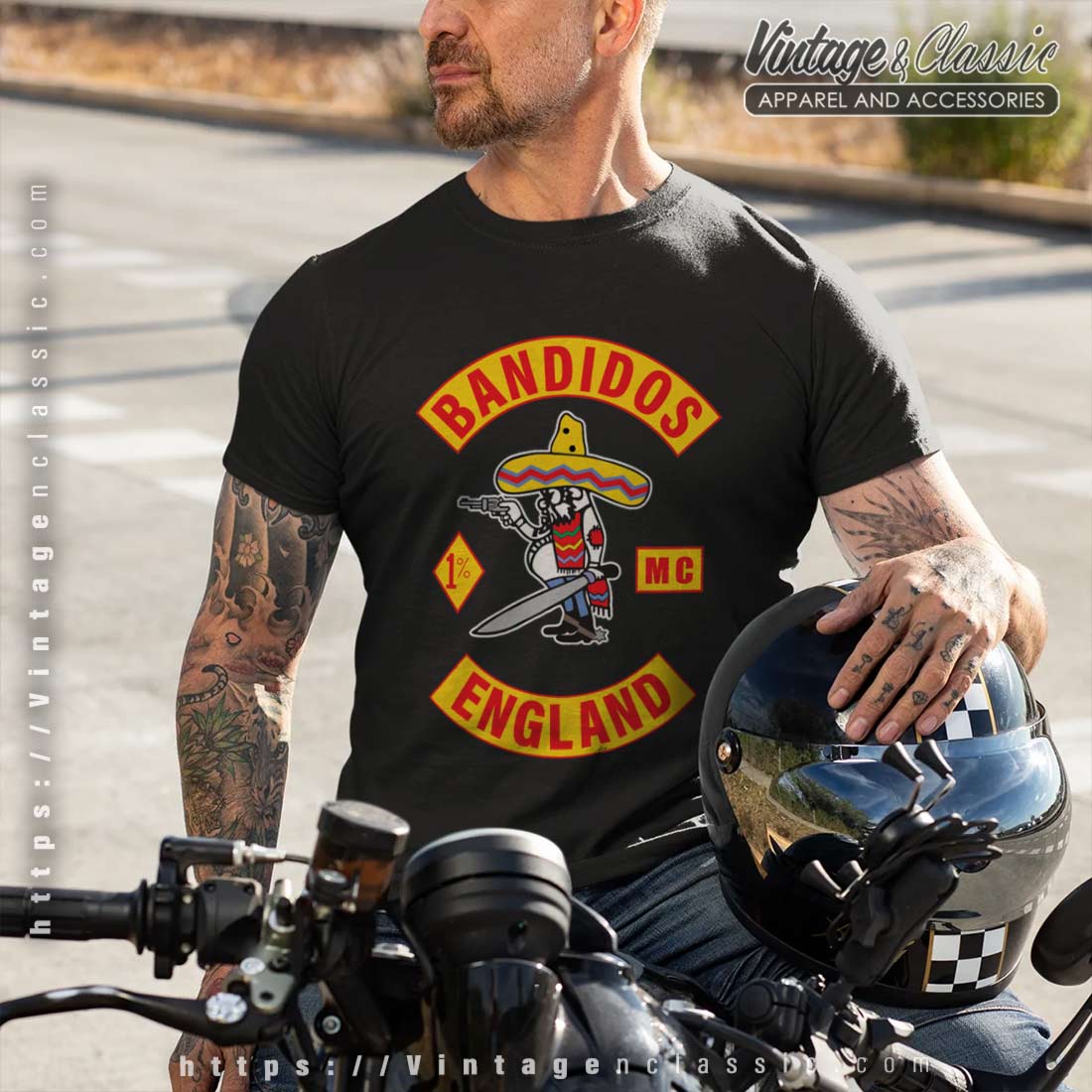 Bandidos MC England Shirt - Vintagenclassic Tee