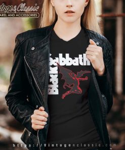 Black Sabbath Demon Logo Premium Vneck