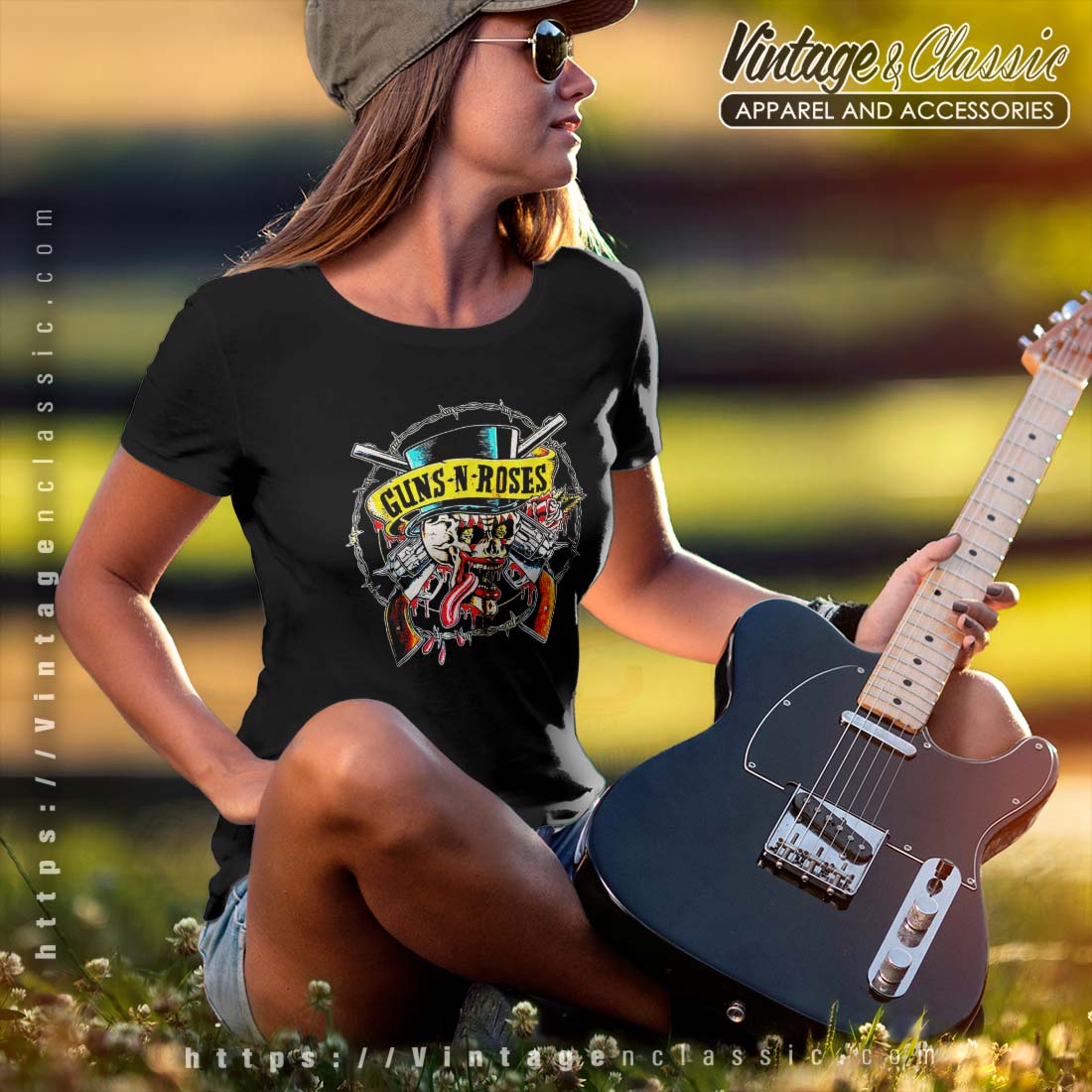Guns Roses Skull Guns Shirt - High-Quality Printed Brand