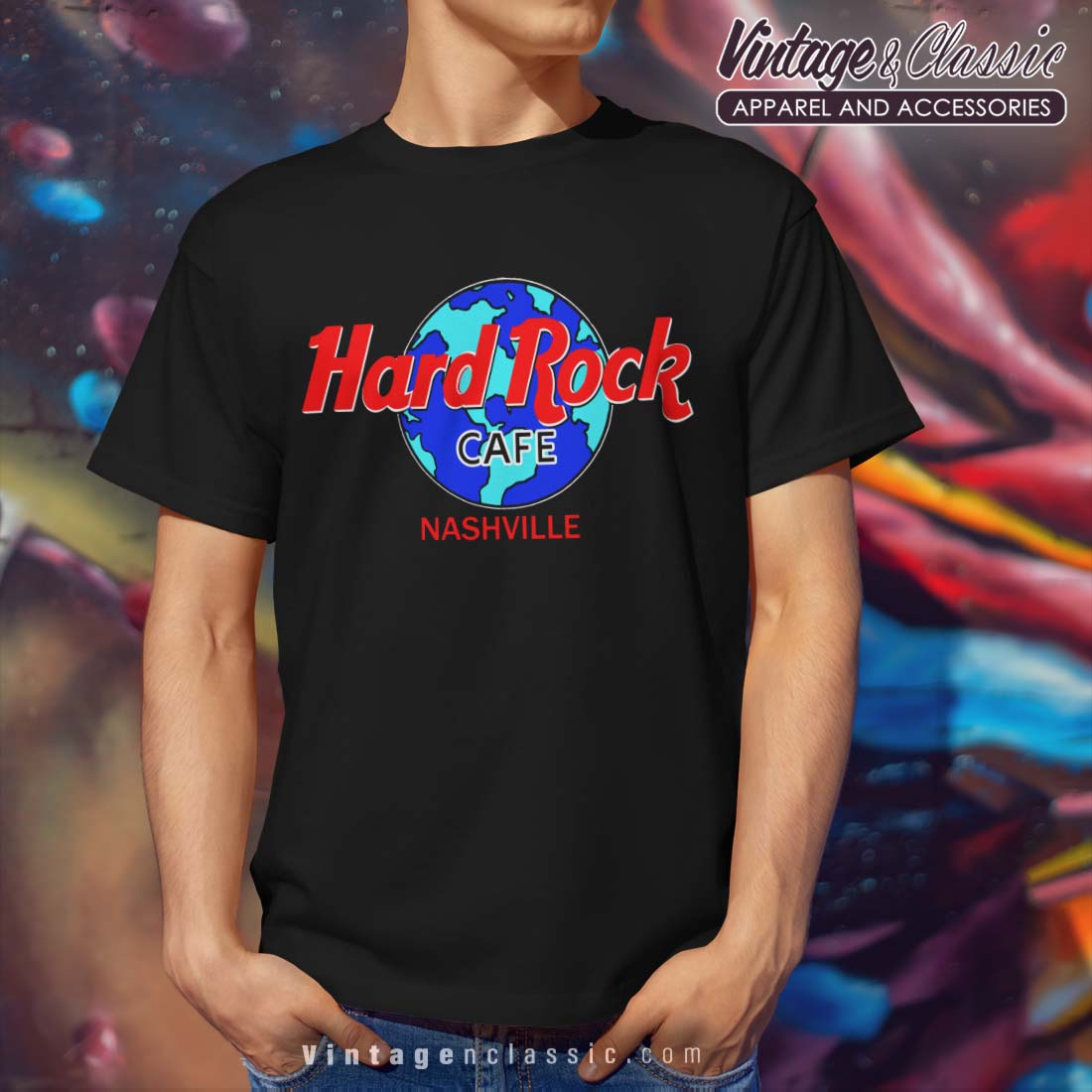 Hard Rock Cafe Nashville Shirt High-Quality Printed Brand