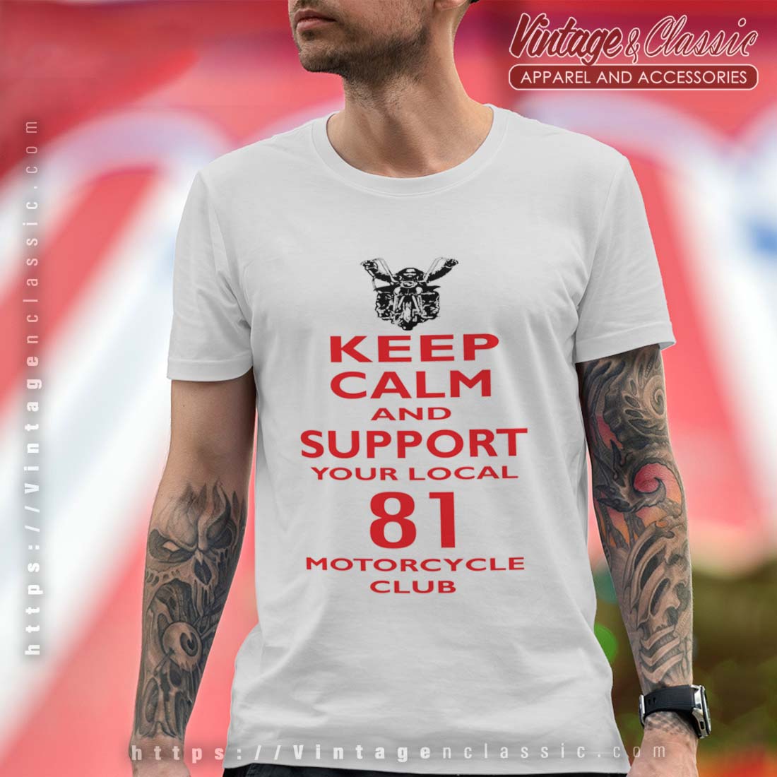 Hells Angels Keep Calm Support81 Shirt - Vintagenclassic Tee