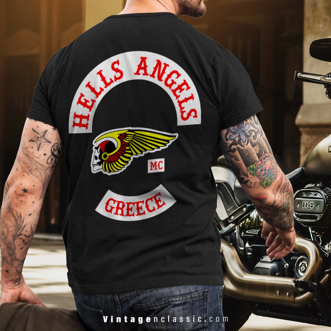 Hells Angels Mc Greece Shirt - Vintagenclassic Tee