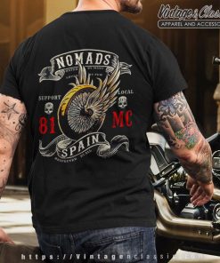 Hells Angels Nomads Spain Winged Wheel T shirt Back