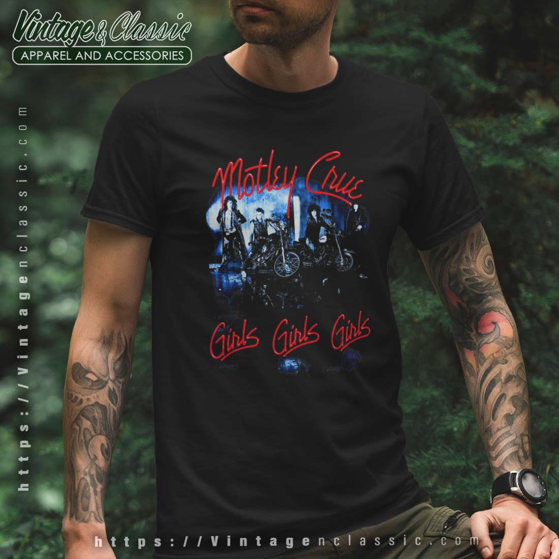 Motley Crue Girls Girls Girls Tracklist Shirt - Vintagenclassic Tee