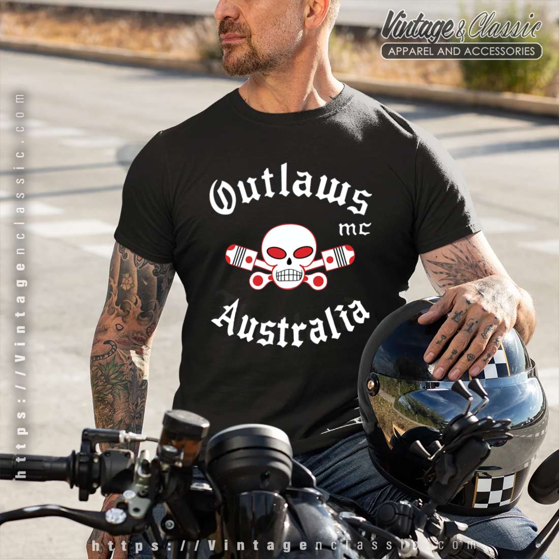 Kilde jomfru hånd Outlaws MC Australia Shirt - High-Quality Printed Brand