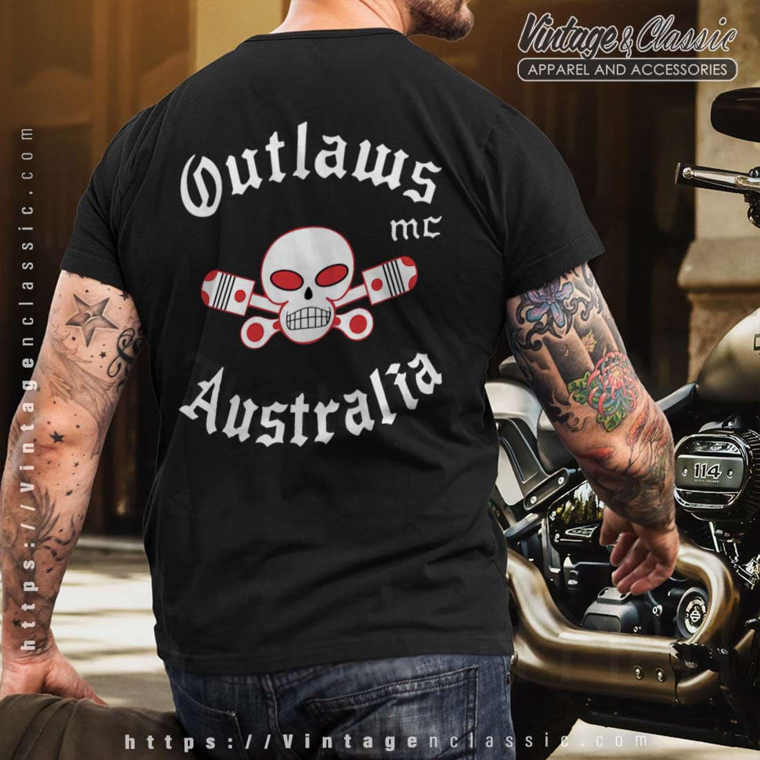 Kilde jomfru hånd Outlaws MC Australia Shirt - High-Quality Printed Brand