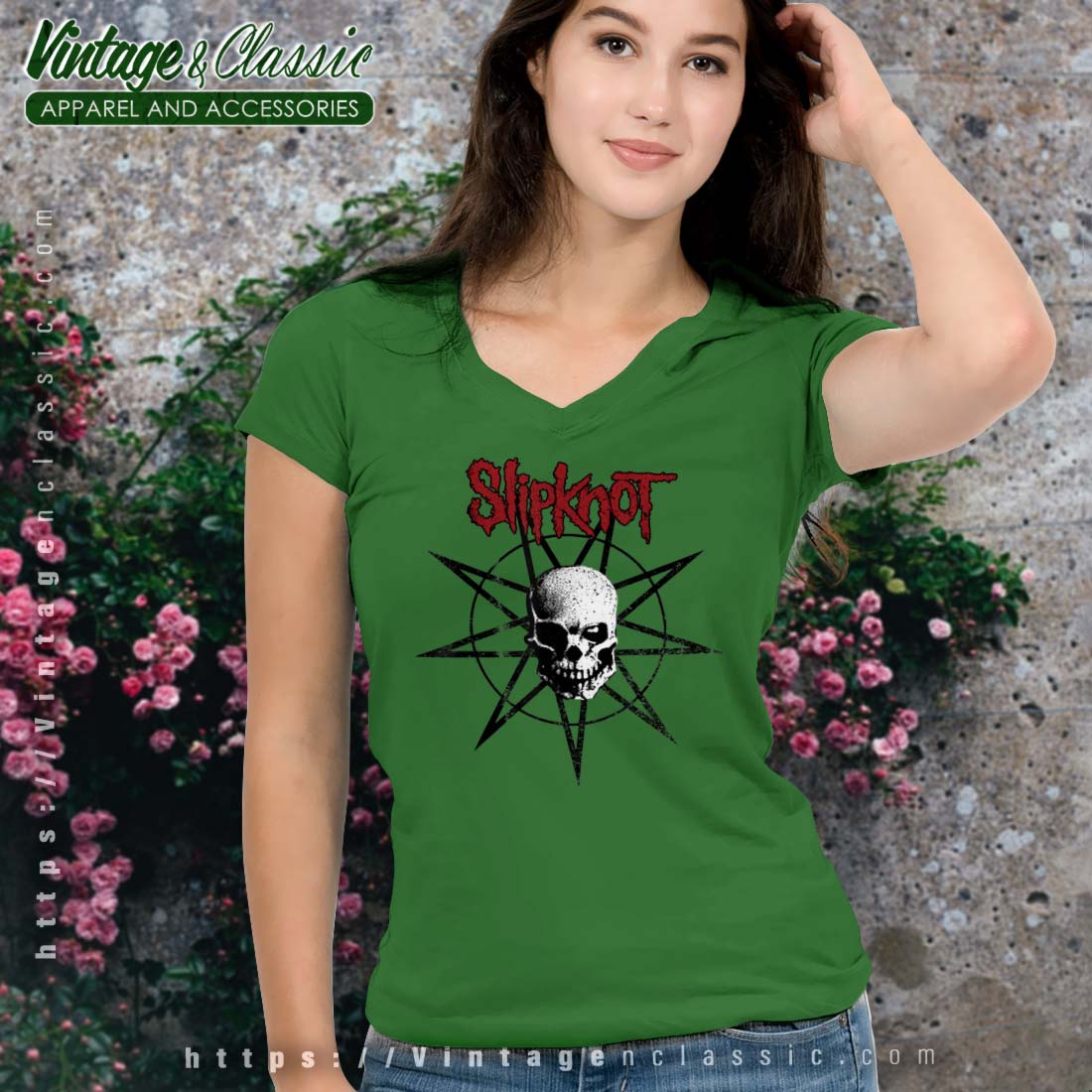 Slipknot Skull Star Shirt - Vintagenclassic Tee