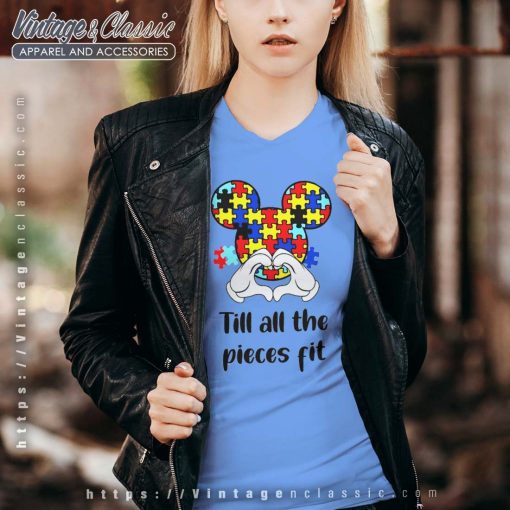 Mickey Till All The Pieces Fit Autism Shirt