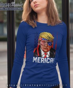 Trump 4th of July Merica Shirt USA American Flag Longsleeves