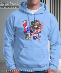 4th Of July Love Sunflower Shirt Independence Day Hoodie