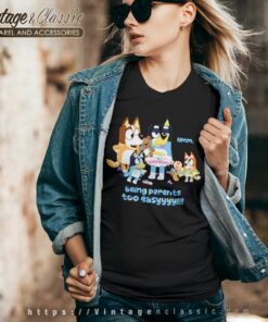 Bluey Being Parents Too Easy Bluey Cool Mom V Neck TShirt