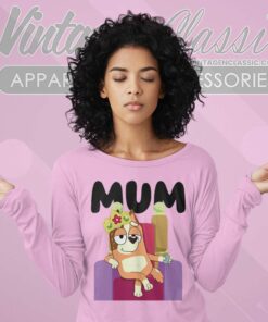 Bluey Chilli Mum Dogs Gift For Mom Long Sleeve Tee