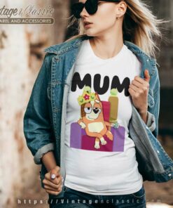 Bluey Chilli Mum Dogs Gift For Mom V Neck TShirt