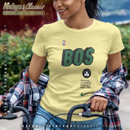 Boston Celtics Nike NBA Playoff Shirt, Big BOS Logo Tshirt