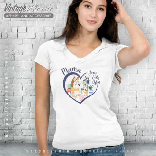 Custom Mama Chilli Heart, Bluey Gift For Mom Shirt