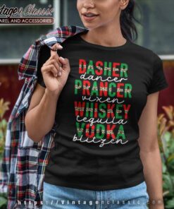 Dasher Prancer Whiskey Vodka Women TShirt
