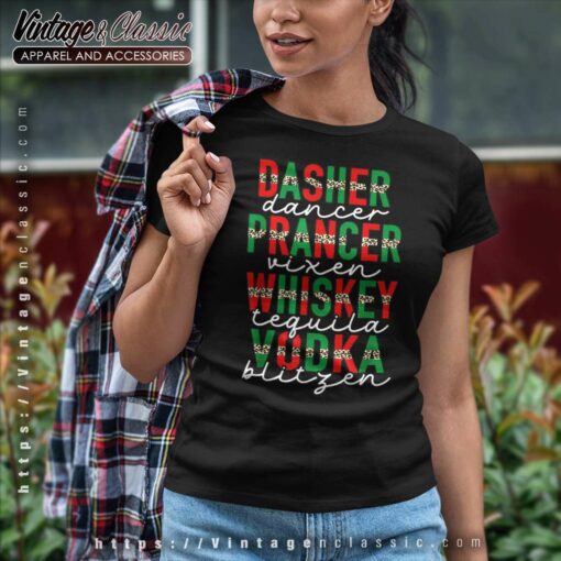 Dasher Prancer Whiskey Vodka Shirt
