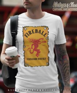 Fireball Cinnamon Whiskey Bottle Label Shirt
