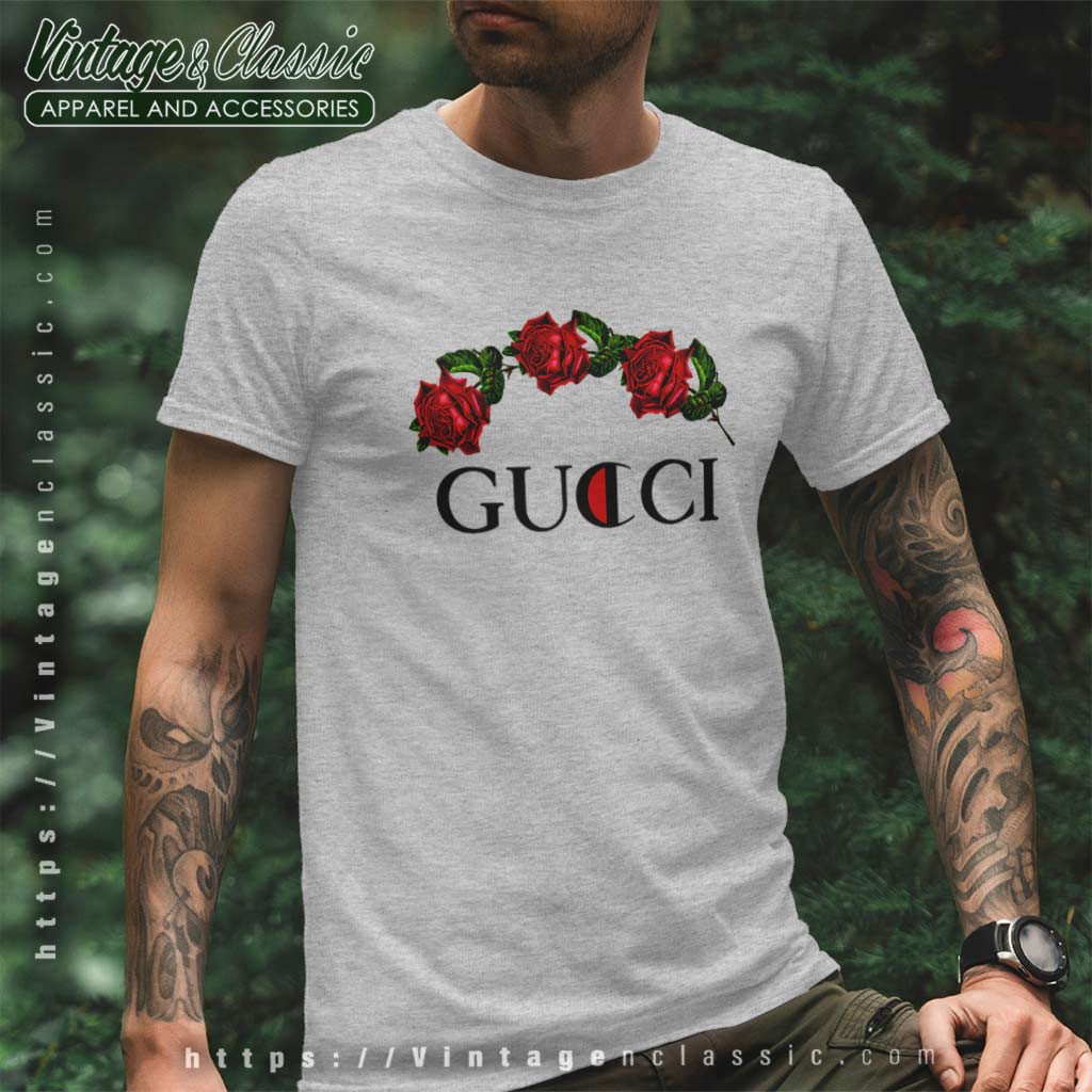 dansk beskydning bidragyder Gucci And Roses Shirt, Gucci Flower Shirt - High-Quality Printed Brand
