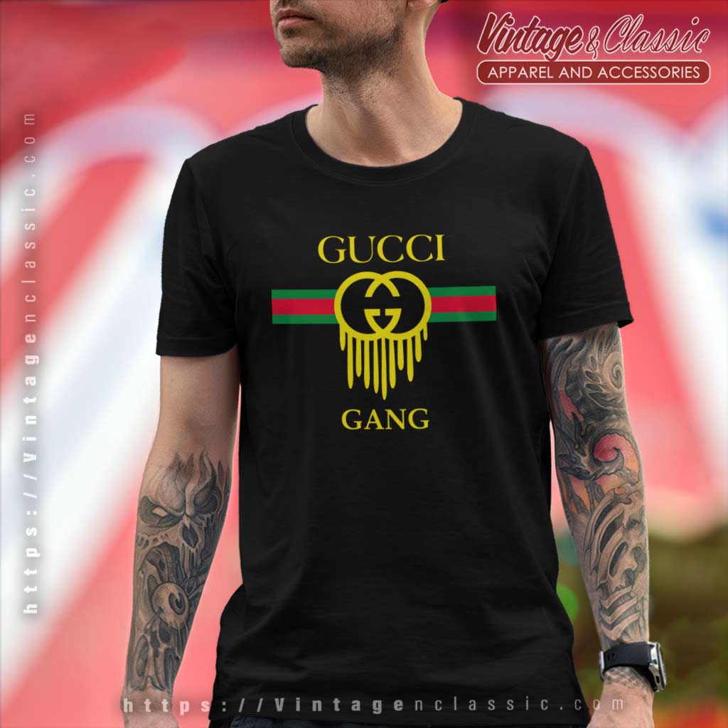 Mispend Mekanisk Begge Luxury Gucci Gang Lil Pump shirt, Gucci Gang Melting Logo Shirt -  High-Quality Printed Brand